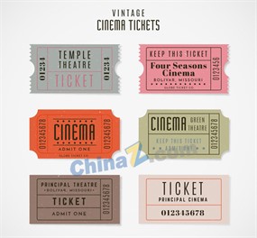 复古电影票设计矢量素材